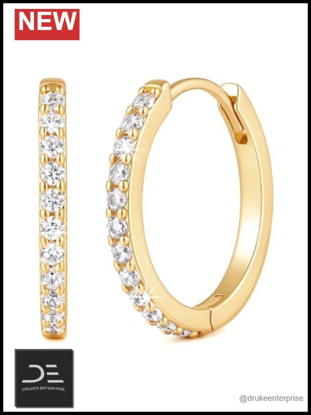 14K Gold Plated Birthstone Huggie Hoop Earrings for Women, Cubic Zirconia,